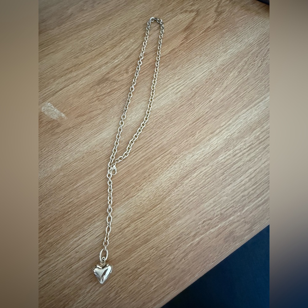 The Mini Puffy Heart Charm Necklace - Picture 3 of 4